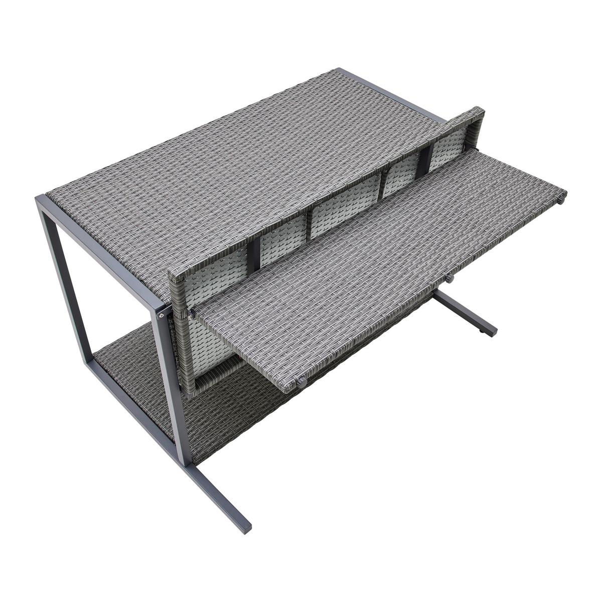 Sada na balkon MARIO tm.šedá/sv.šedá - šedá/světle šedá, Moderní, kov/textil (120/75/105cm) - Bessagi Garden