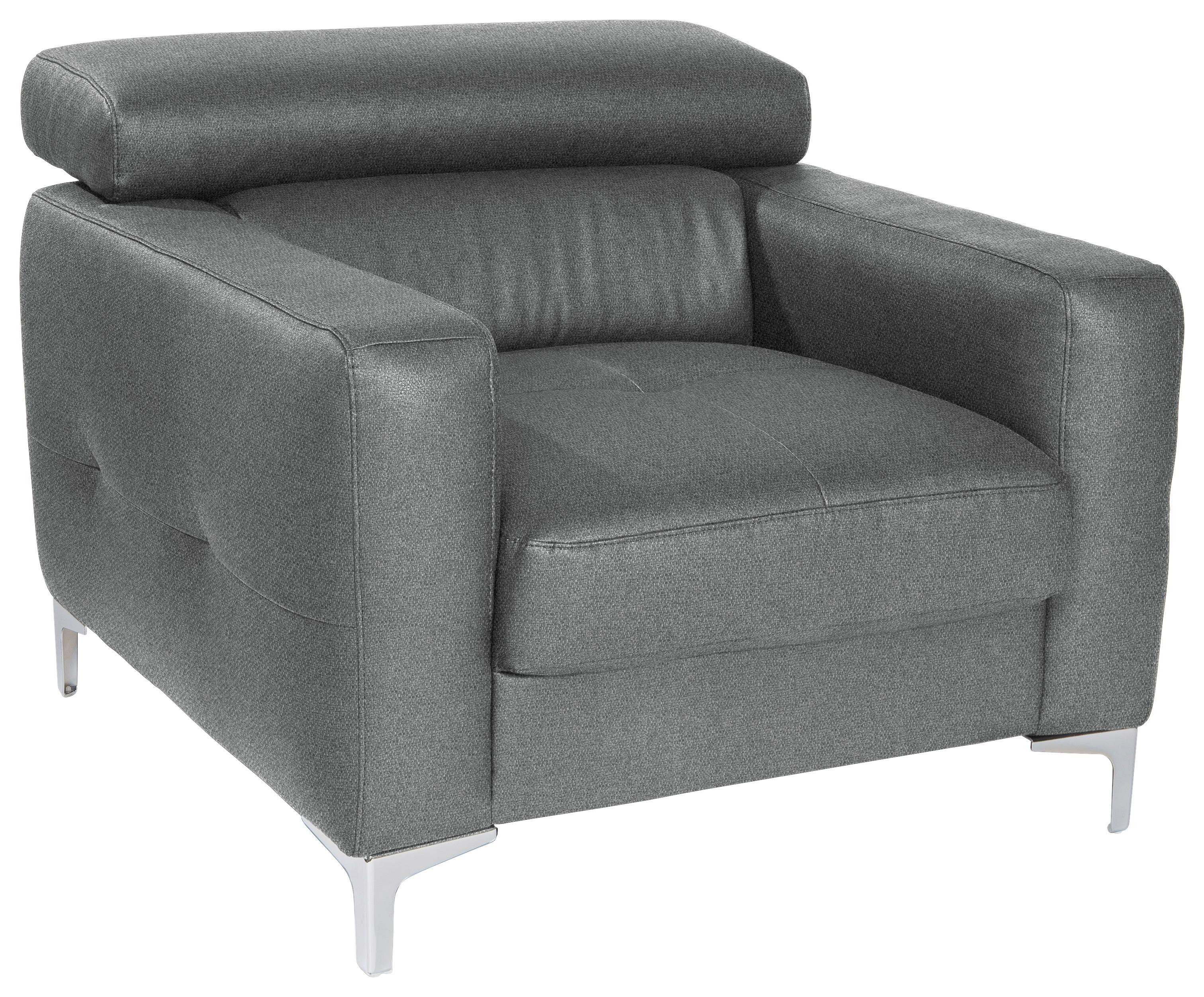 Polstersessel Sammy Grau - Chromfarben/Grau, Design, Textil (99/78-92/106cm) - Livetastic