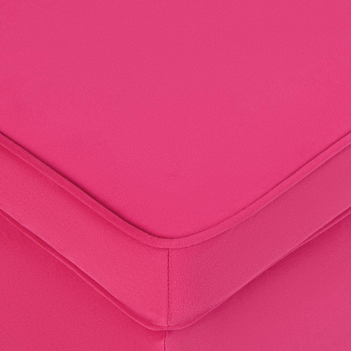 Taburetka OSKAR, ružový velúr - čierna/pink, drevo/kompozitné drevo (63/43/42cm) - Mömax