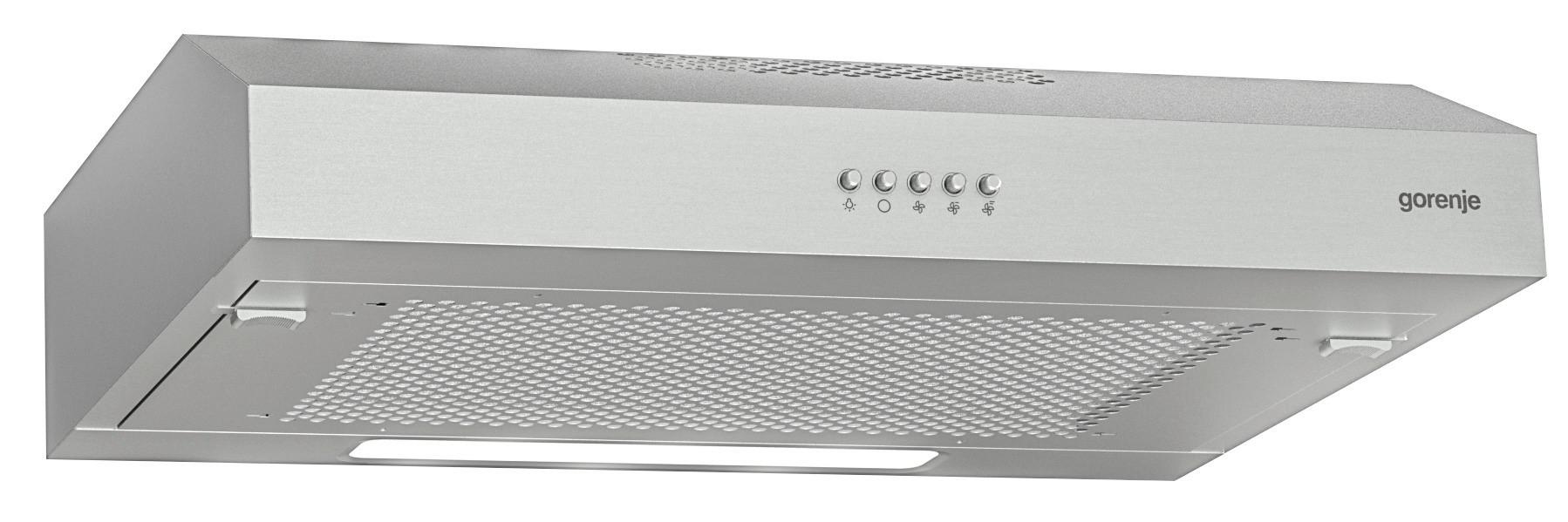 Unterbauhaube Edelstahl B: 59,6 cm Led - Silberfarben, Basics, Metall (59,6/12,5/46,8cm) - Gorenje