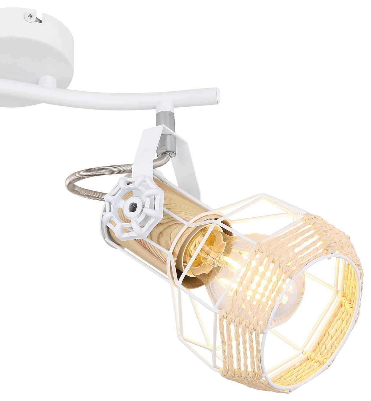 Strahler Bana 2-Flammig verstellbar L: 29,6 cm - Naturfarben/Weiß, Basics, Metall (29,6/23/19cm) - Globo