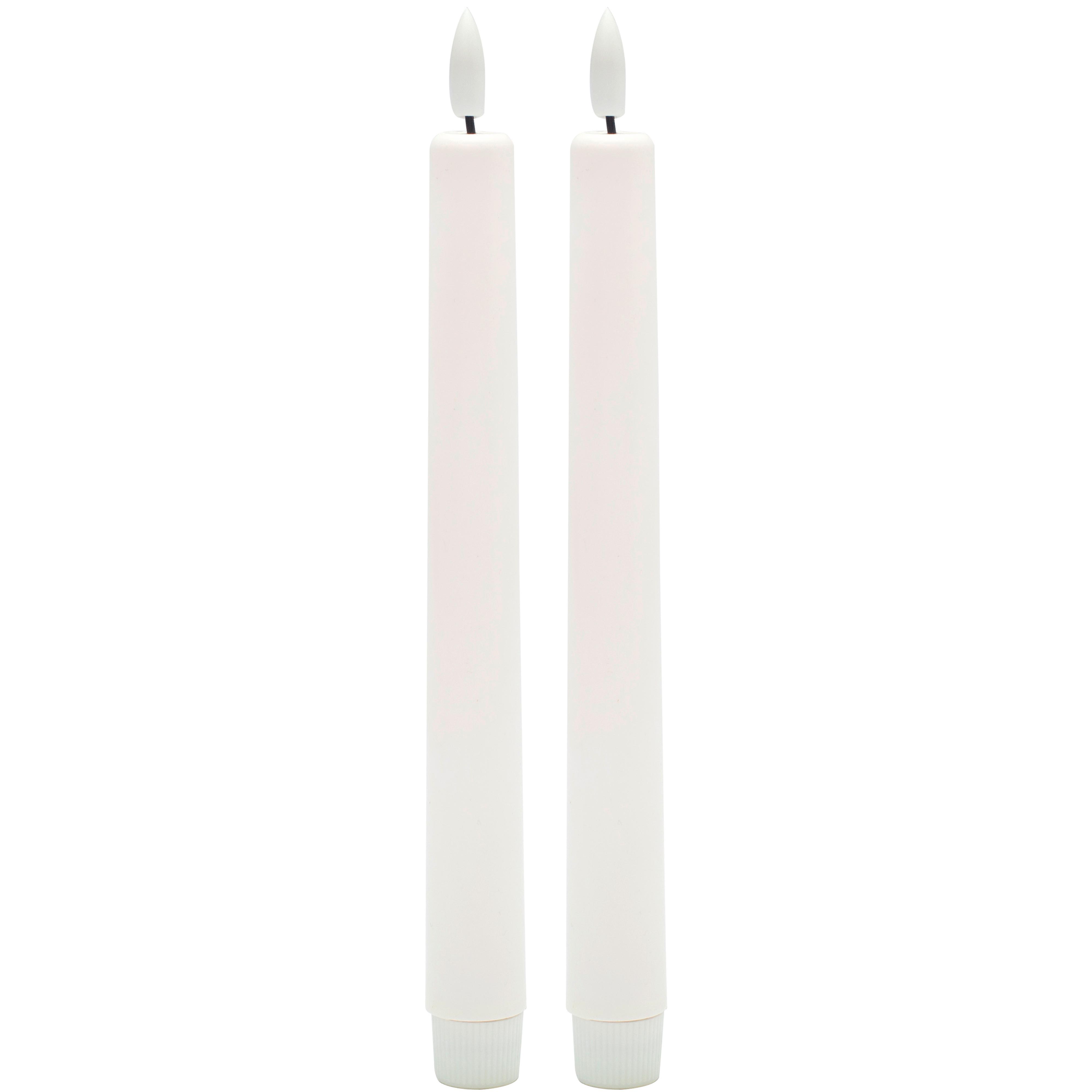 Dlhá sviečka RINA - biela, plast/prírodné materiály (2,2/22cm) - Mömax