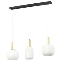 ZÁVESNÉ SVIETIDLO SCHER - čierna/biela, Modern, kov/sklo (84/20,5/120cm) - Mömax