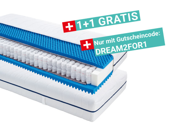 Taschenfederkernmatratze Comfort Dream H2 90x200 - Weiß, KONVENTIONELL, Textil/Metall (90/200cm) - Primatex