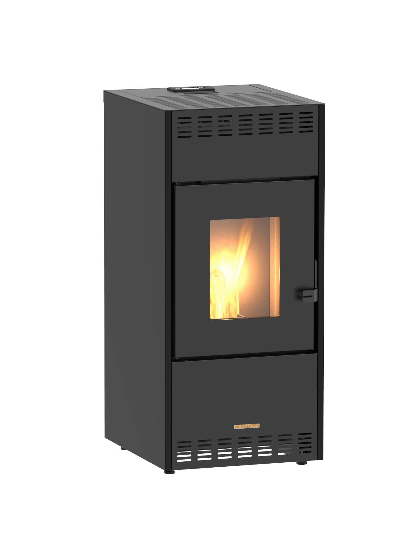Pelletofen Mareni Schwarz 8 kW, WI-FI-FÄHIG - Schwarz, Basics, Metall (45/55/99cm)