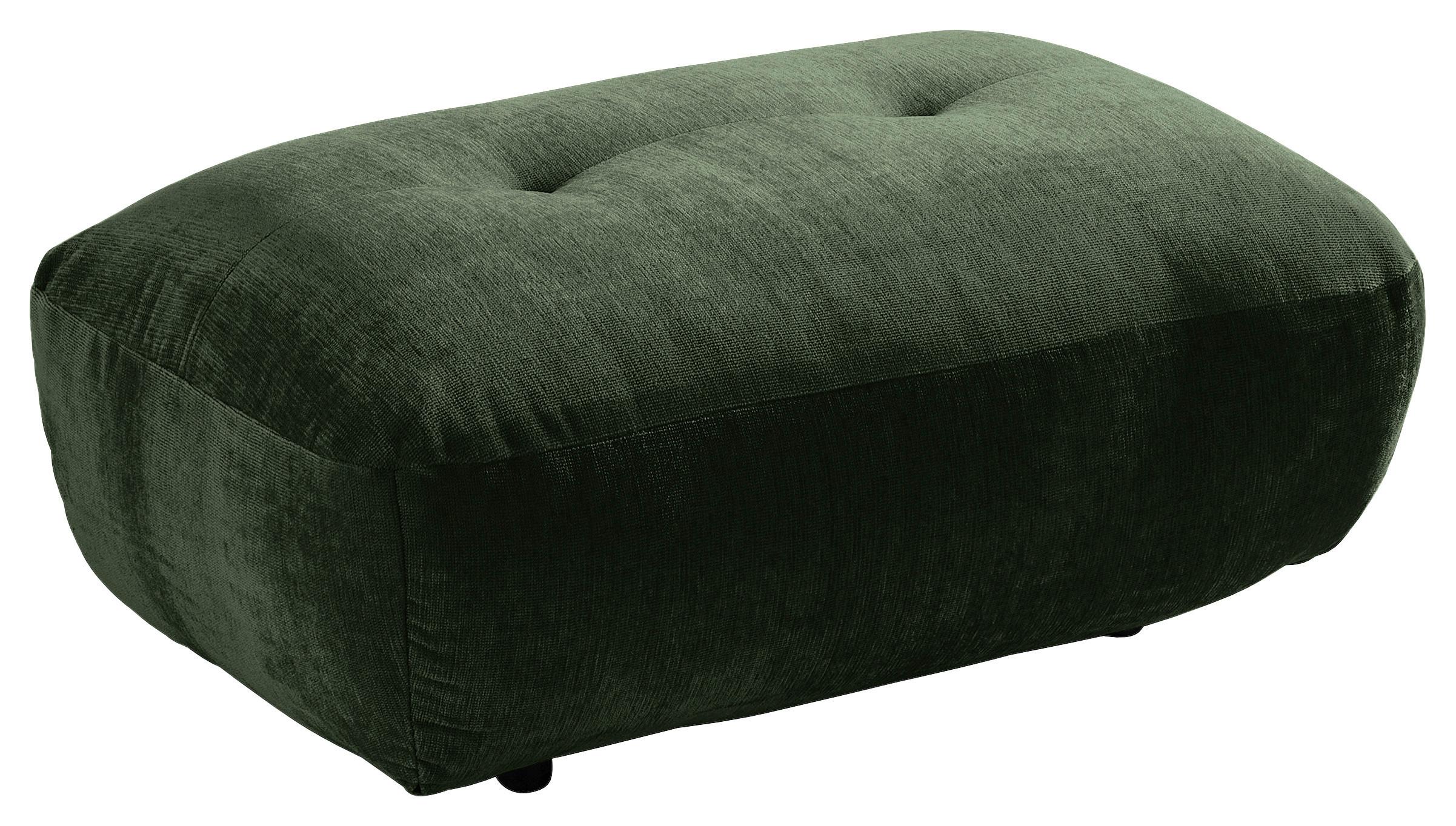 Hocker Fluffy, Dunkelgrün B: 112 Cm - Dunkelgrün/Schwarz, MODERN, Textil (112/46/65cm) - Trendmanufaktur
