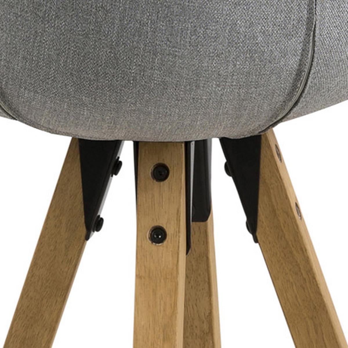 Barová židle DIMA světle šedá - šedá/barvy dubu, Moderní, dřevo/textil (48,5/111,5/55cm)
