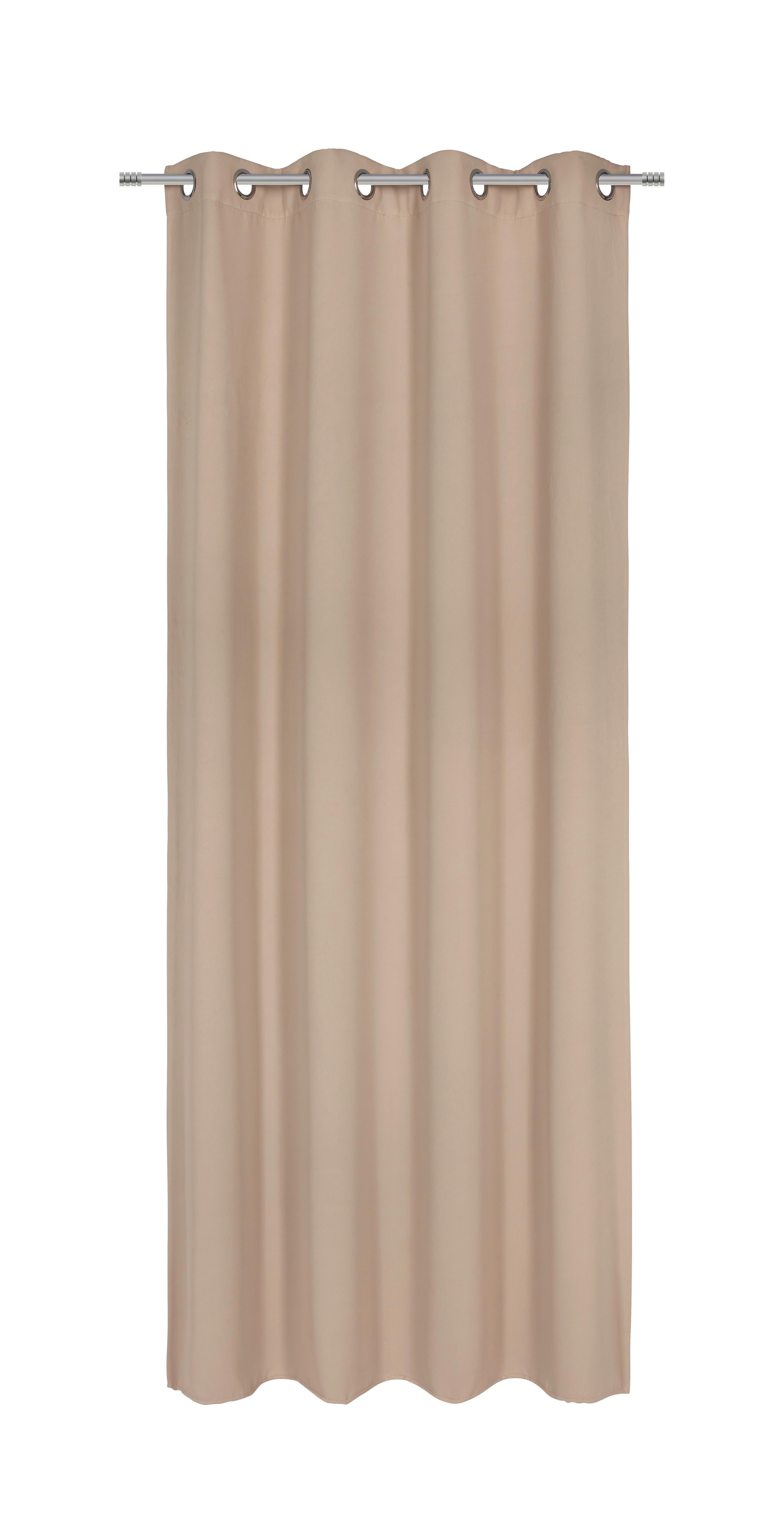 Vorhang Mit Ösen Elma B: 140cm, Sand - Sandfarben, ROMANTIK / LANDHAUS, Textil (140/245cm) - James Wood