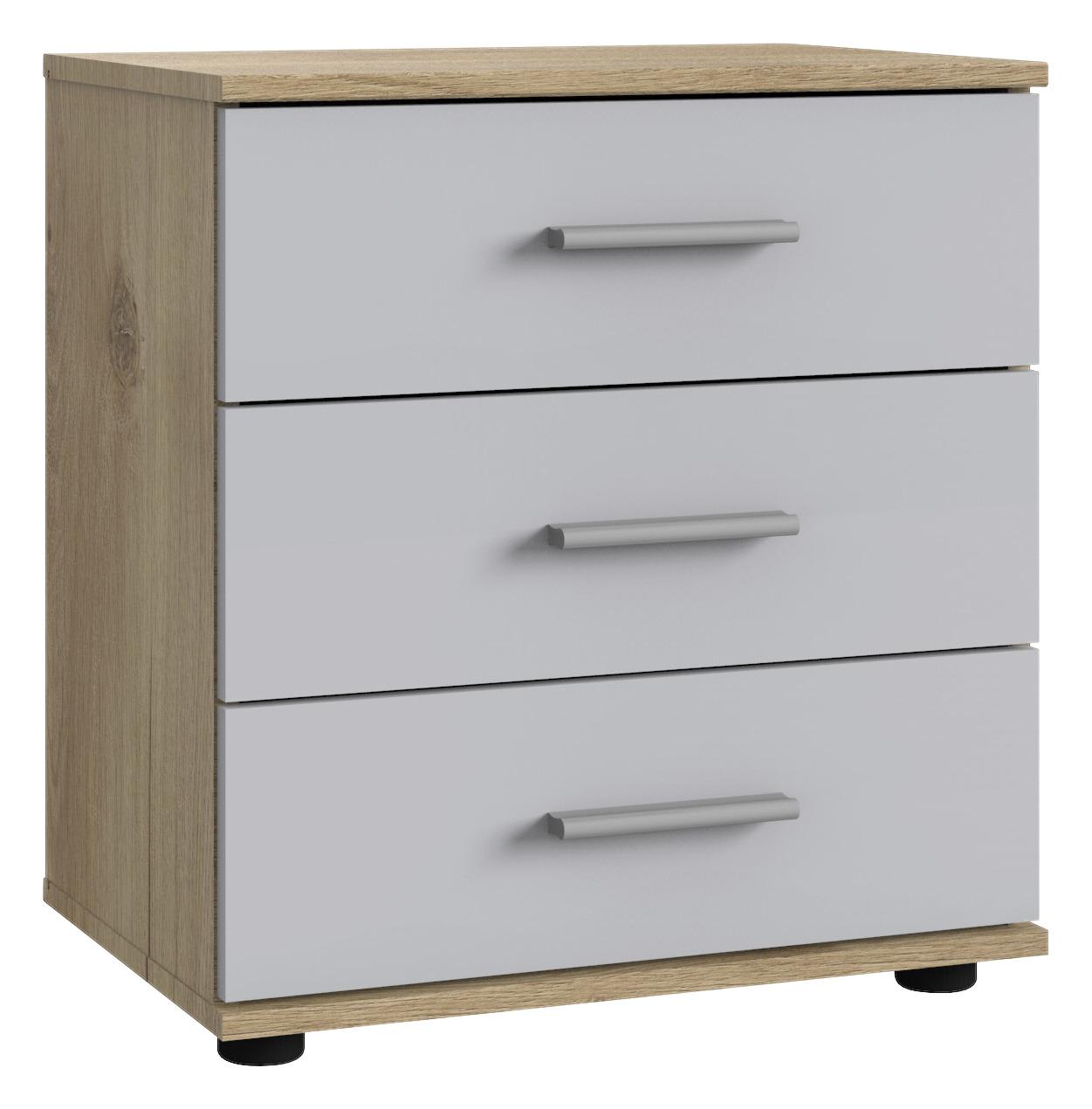 Noční Stolek Oslo Šířka 52cm - černá/barvy dubu, Basics, kompozitní dřevo/plast (52/58/38cm) - MID.YOU