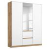 Drehtürenschrank Nidda Eiche Artisan B: 136 cm - Silberfarben/Weiß, Basics, Holzwerkstoff (136/197/54cm) - Rauch Möbel