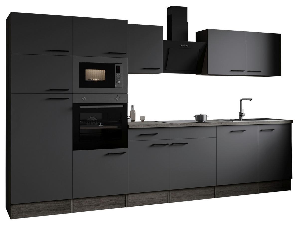 Küchenblock Oliver Grau, Eiche Dekor B: 340 Cm - Eichefarben/Eiche Artisan, Design, Holzwerkstoff (340cm) - Respekta