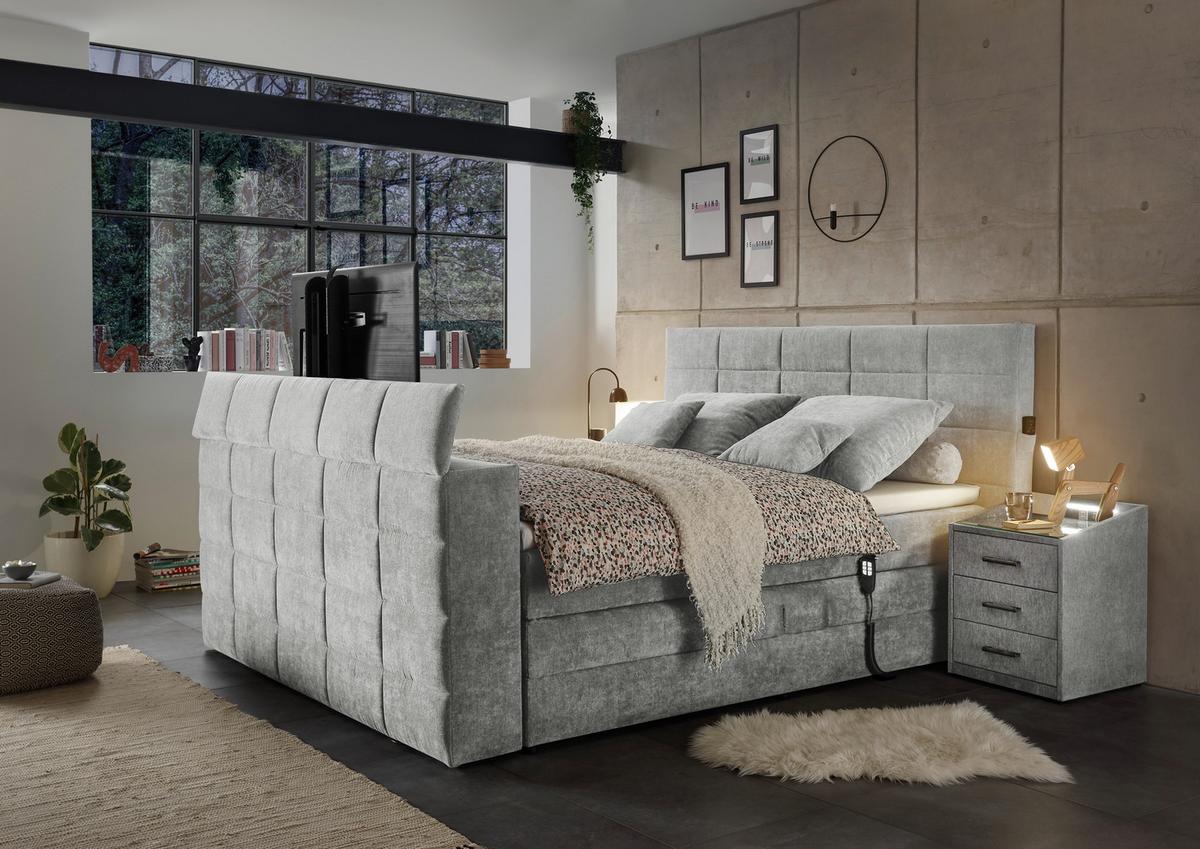 Boxspringbett Mit Topper 180x200 Cm Denver - Schlammfarben, KONVENTIONELL, Textil (180/200cm) - Carryhome
