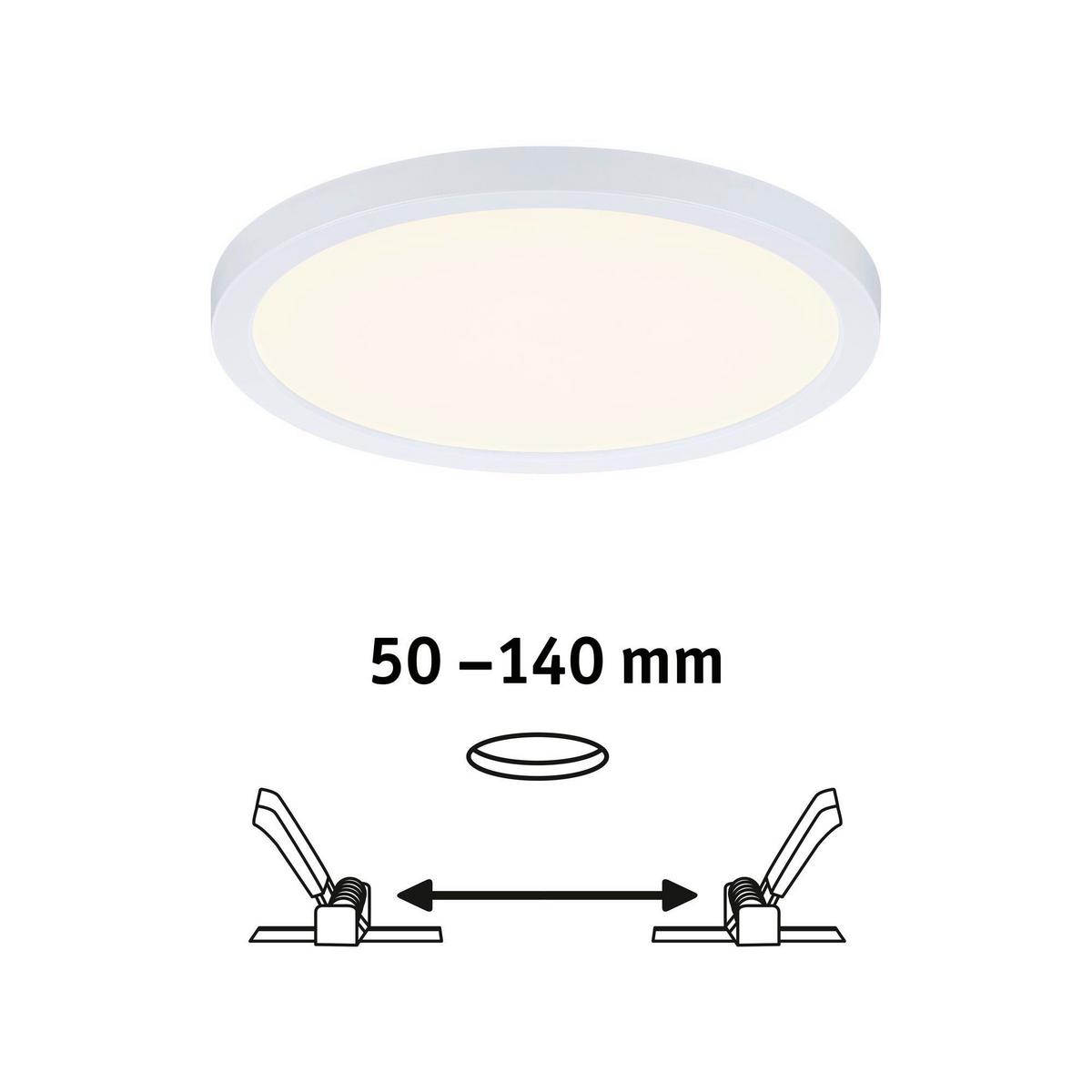 Led-paneel Ø 17,5 Cm Dimmbar - Weiß, Design, Kunststoff (17,5cm) - Paulmann