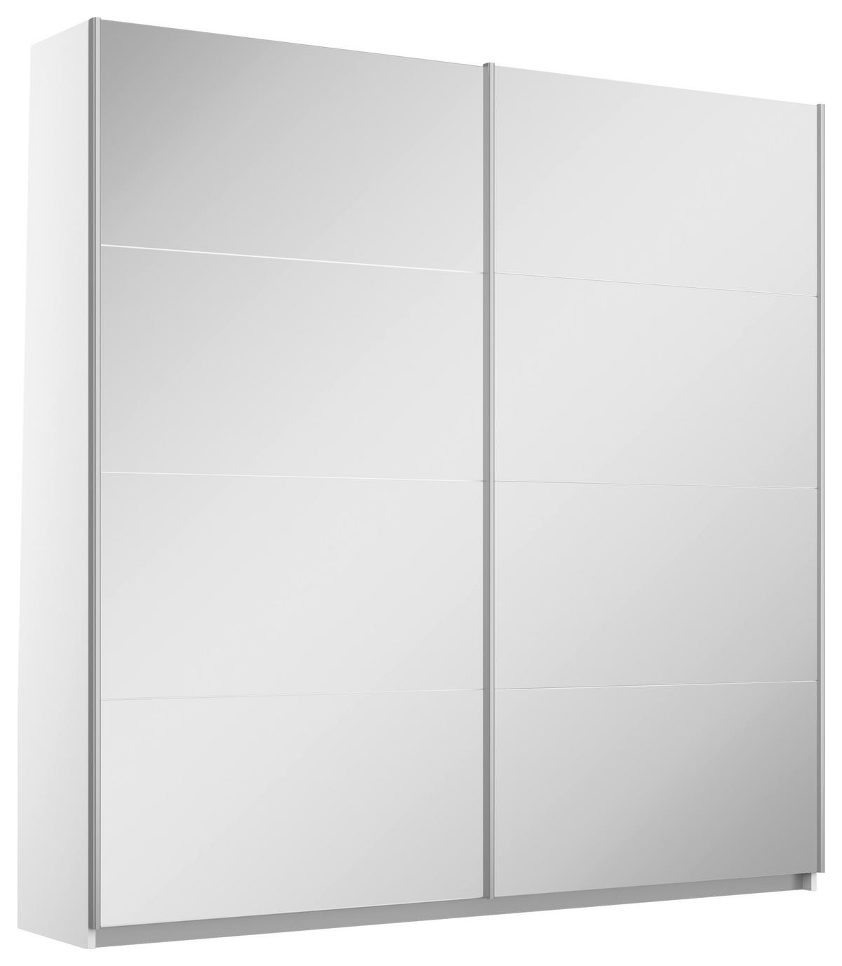 Schwebetürenschrank Subito - Silberfarben/Weiß, MODERN, Holzwerkstoff (181/197/61cm) - Rauch Möbel