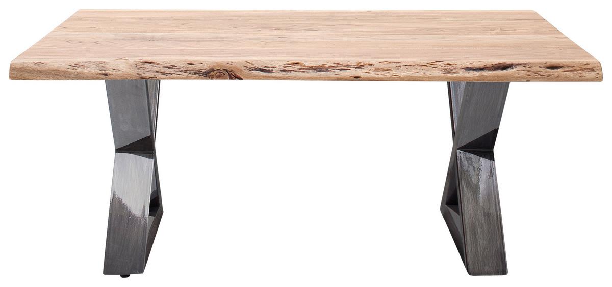 Couchtisch Holz Massiv Cartagena Akazie/nickelfarben - Akaziefarben/Nickelfarben, MODERN, Holz/Metall (110/45/70cm)