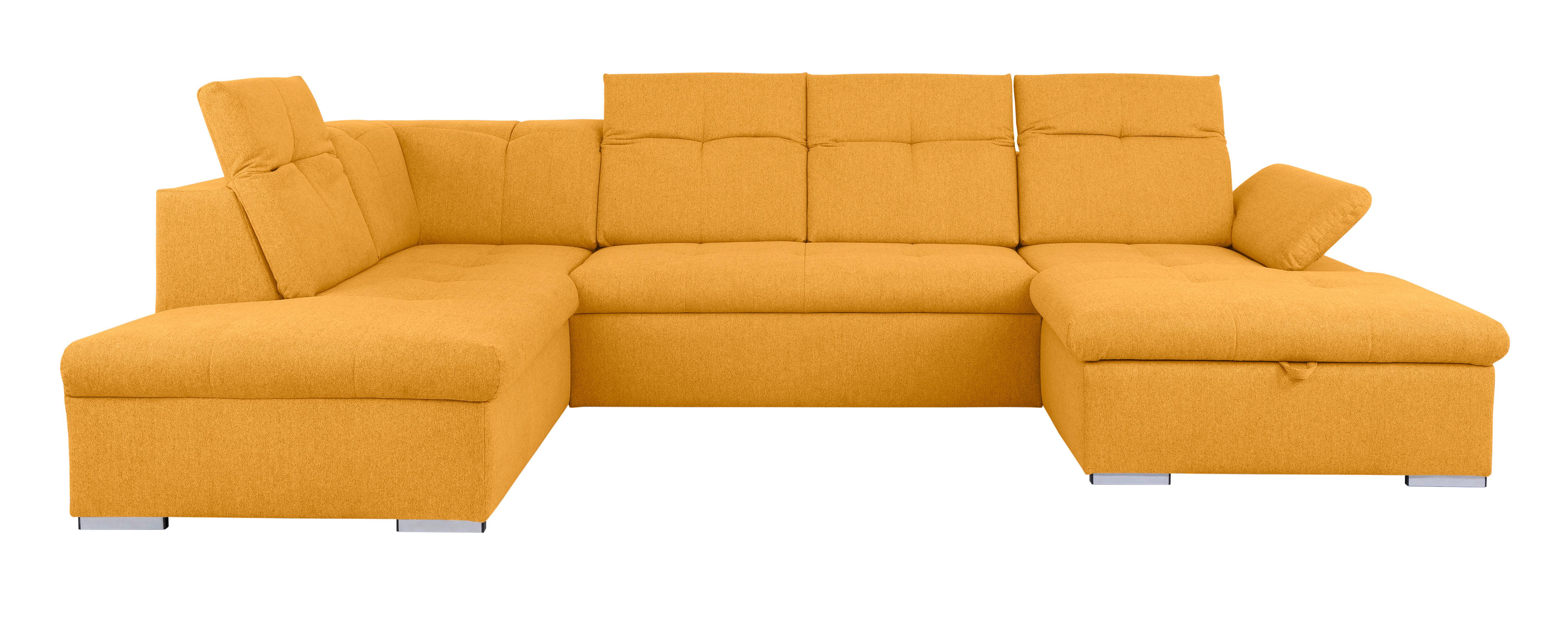 Wohnlandschaft Ramzes Gelb U: 173x328x215 cm - Gelb/Grau, Design, Textil (173/328/215cm) - MID.YOU