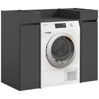 Waschmaschinenschrank Free Anthrazit B: 124cm - Anthrazit/Schwarz, Basics, Holzwerkstoff (124/101/60cm) - MID.YOU