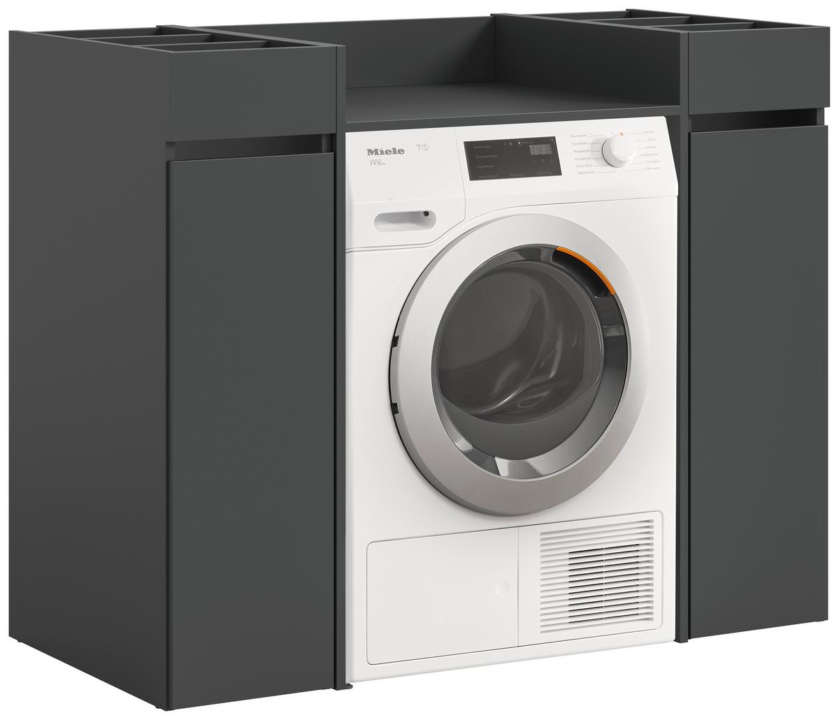 Waschmaschinenschrank Free Anthrazit B: 124cm - Anthrazit/Schwarz, Basics, Holzwerkstoff (124/101/60cm) - MID.YOU