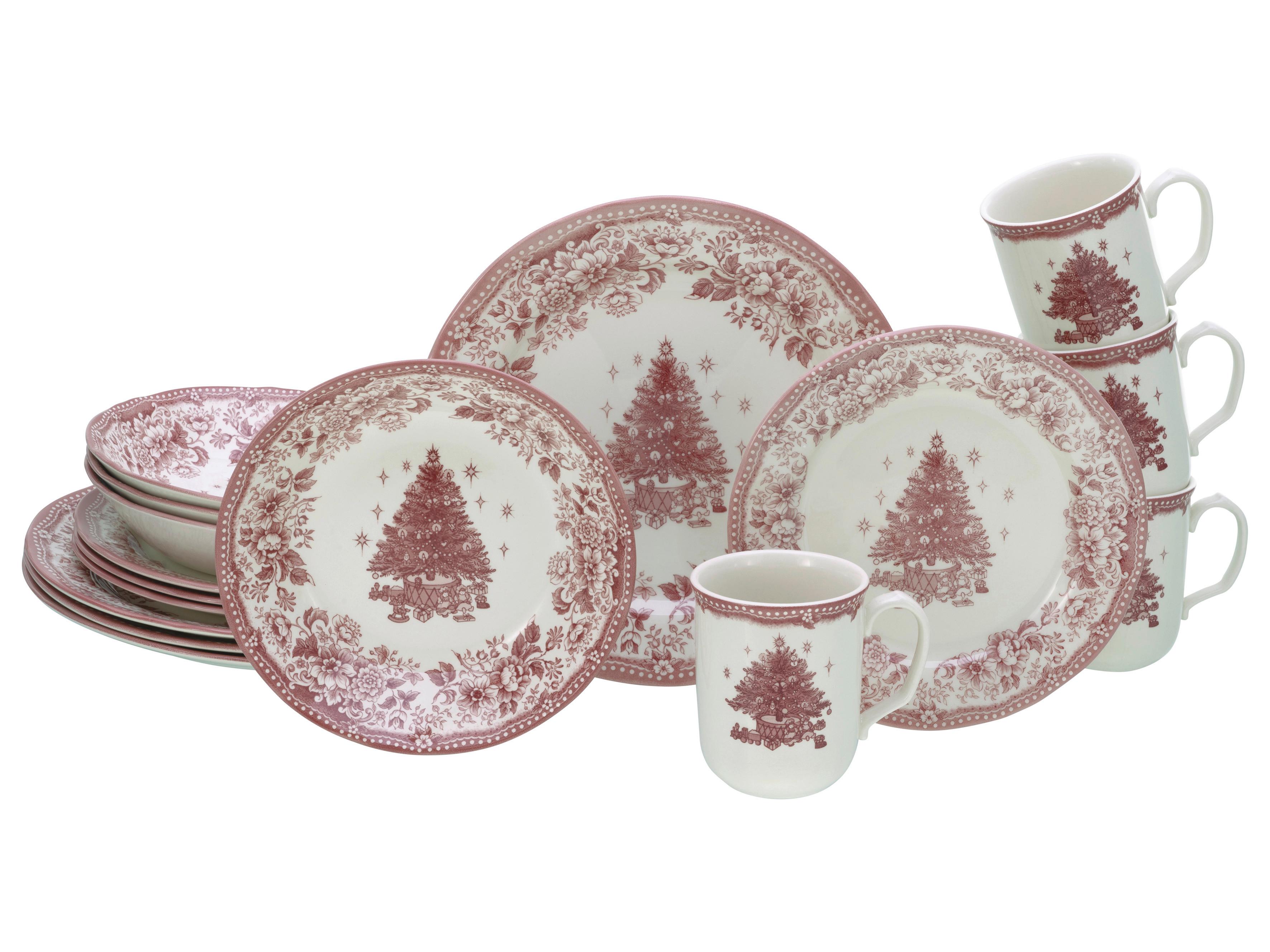Kombiservice Tannenbaum 16--Teilig., Rot - Rot, Basics, Keramik - Creatable