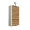 Schuhkipper Siena - Silberfarben/Weiß, MODERN, Holzwerkstoff (61/115/25cm) - MID.YOU