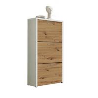 Schuhkipper Siena - Silberfarben/Weiß, MODERN, Holzwerkstoff (61/115/25cm) - MID.YOU