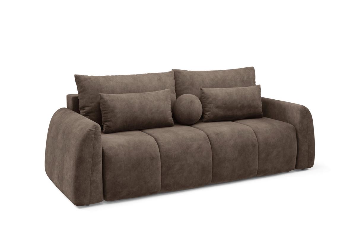 Schlafsofa Geronimo Braun B: 252cm - Schwarz/Braun, Design, Textil (252/93/167cm) - Livetastic