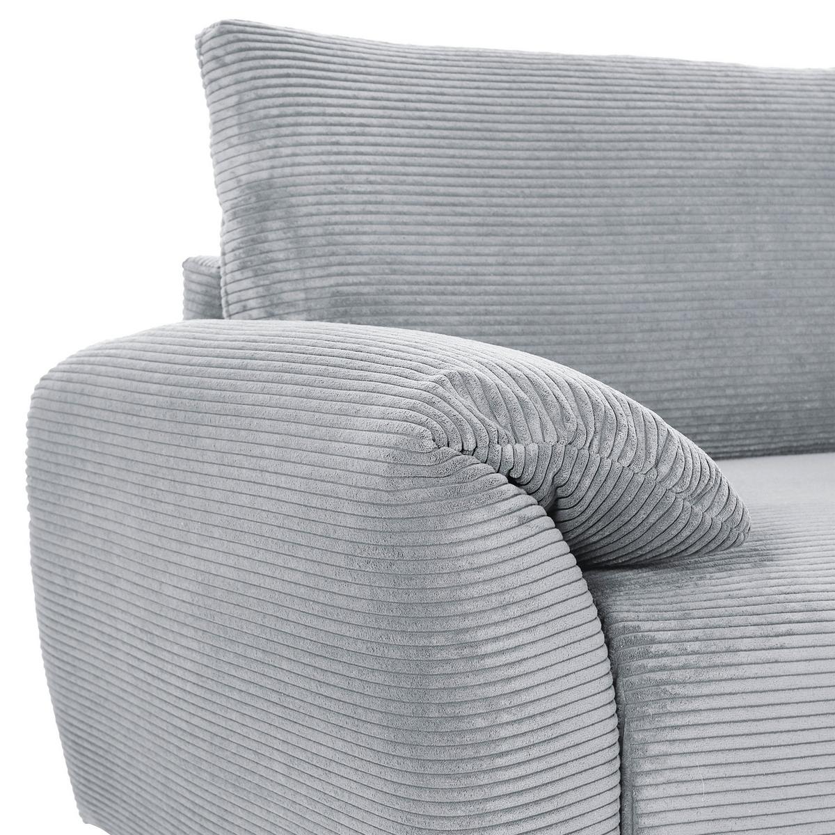 Ecksofa Cuty Hellgrau S: 266x180 cm - Hellgrau/Schwarz, KONVENTIONELL, Textil (266/180cm) - MID.YOU