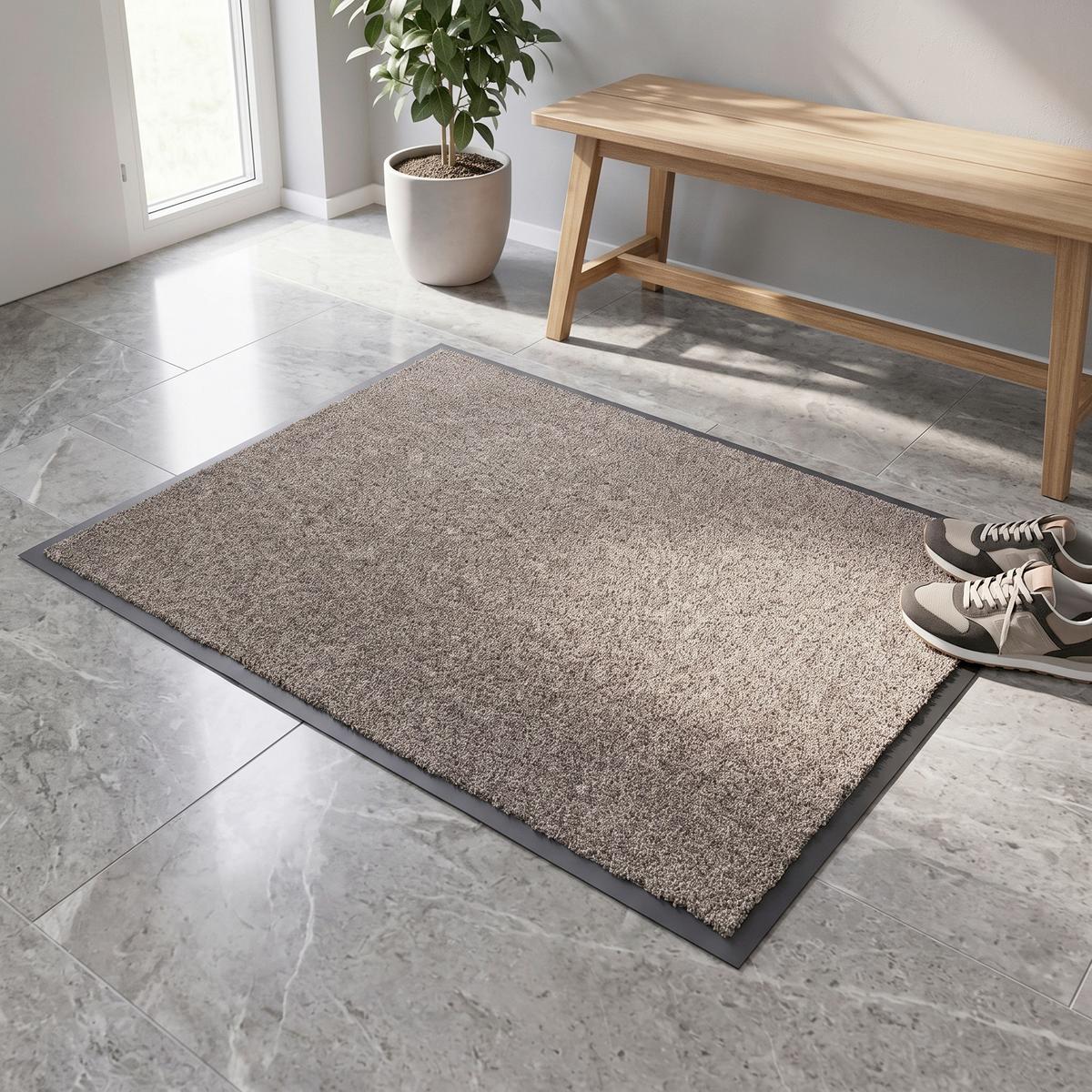 DVEŘNÍ ROHOŽKA Eden, 60/80cm, písková - pískové barvy, Moderní, plast (60/80cm) - Modern Living