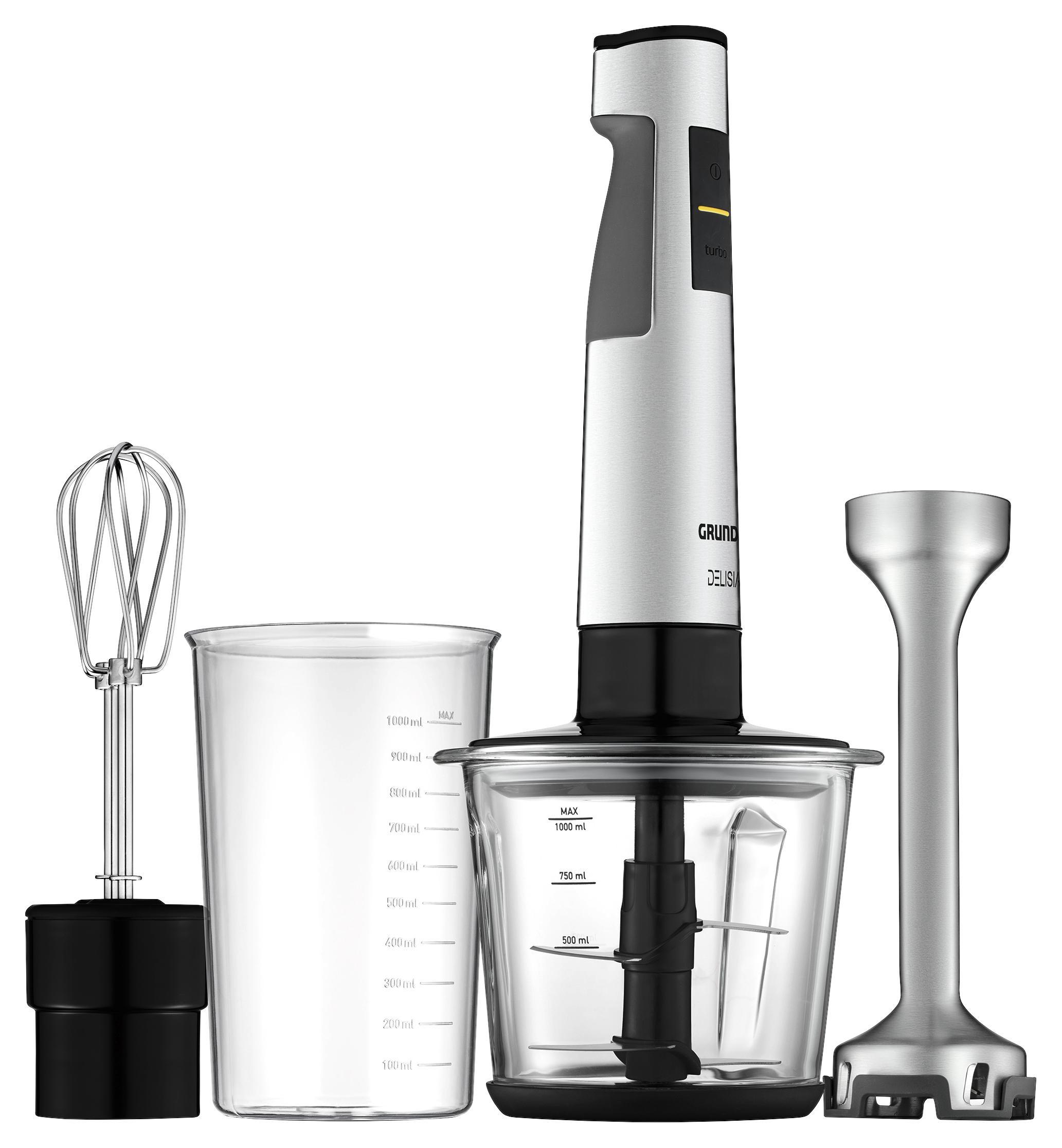 Stabmixer-Set Bl 8680 - Edelstahlfarben/Schwarz, MODERN, Kunststoff/Metall - Grundig