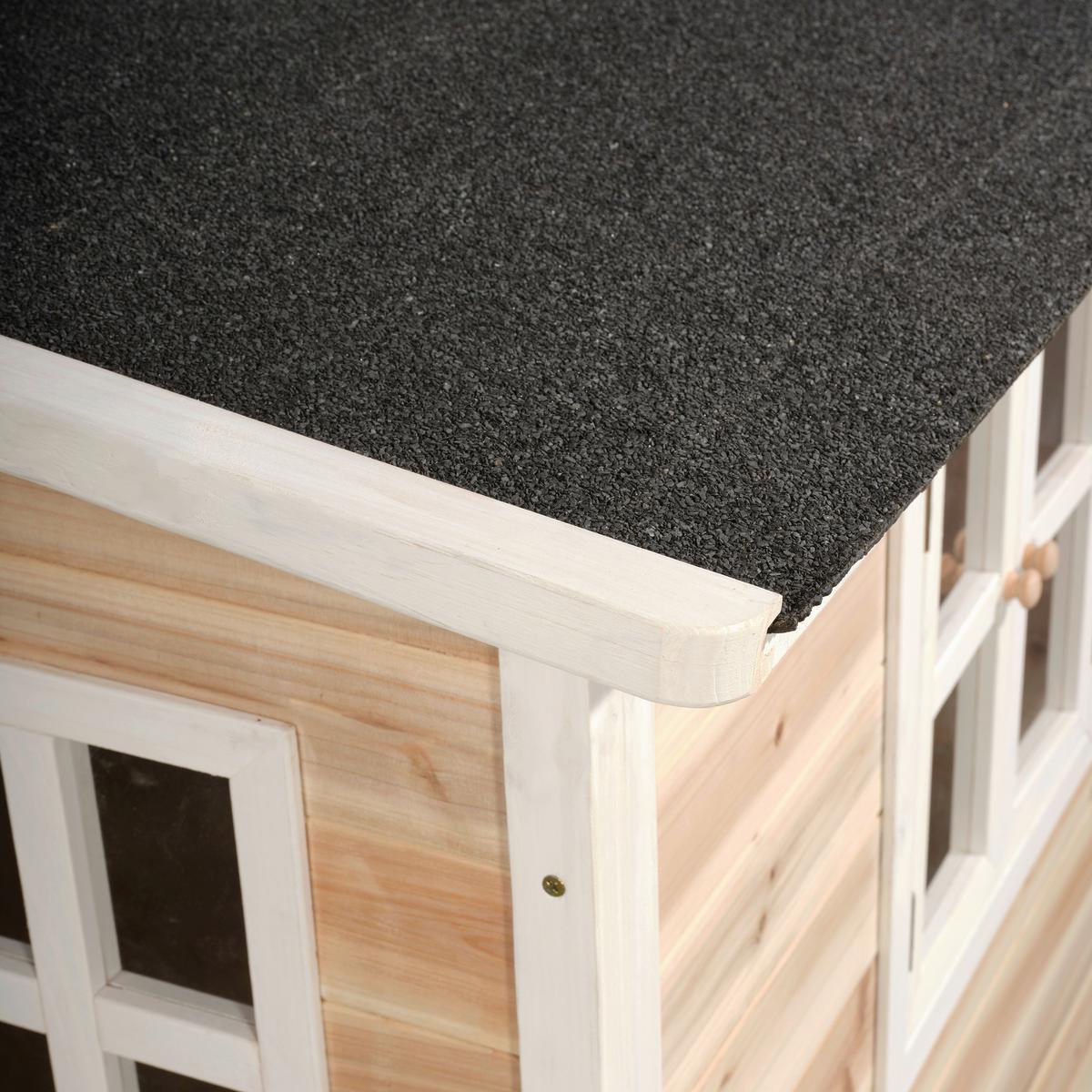Stelzenhaus Mit Rutsche Naturfarben Exit Loft 300 - Rot/Naturfarben, KONVENTIONELL, Holz (369/190/215cm) - EXIT Toys