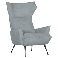 Ohrensessel Lorris - Hellgrau/Schwarz, KONVENTIONELL, Textil (83/110/92cm) - MID.YOU