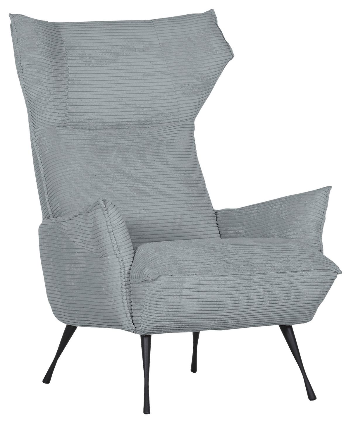 Ohrensessel Lorris - Hellgrau/Schwarz, KONVENTIONELL, Textil (83/110/92cm) - MID.YOU