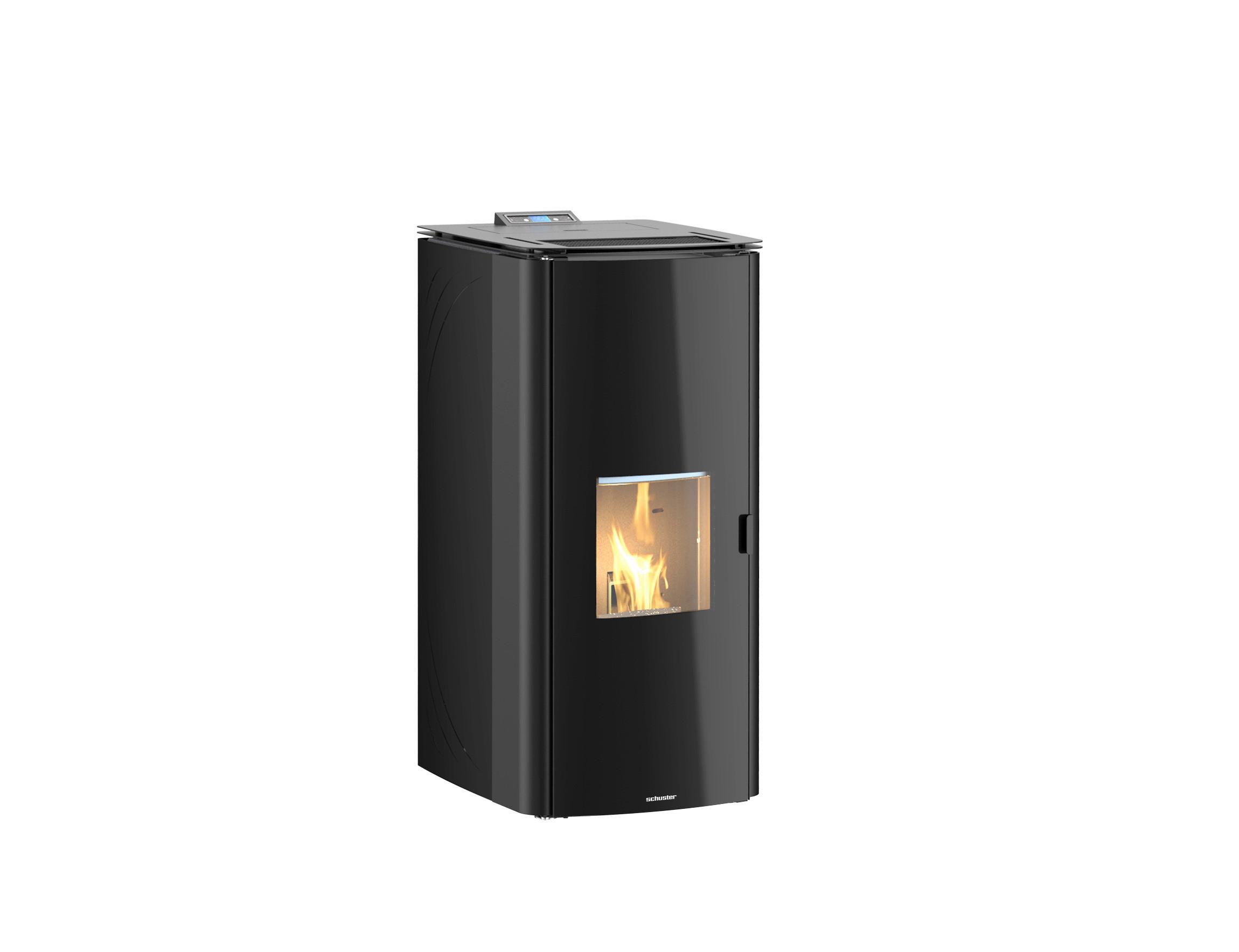 Palettofen Wasserführend Idra Schwarz Metall 14 Kw M. Wi-Fi - Schwarz, LIFESTYLE, Metall (46/95/48cm)