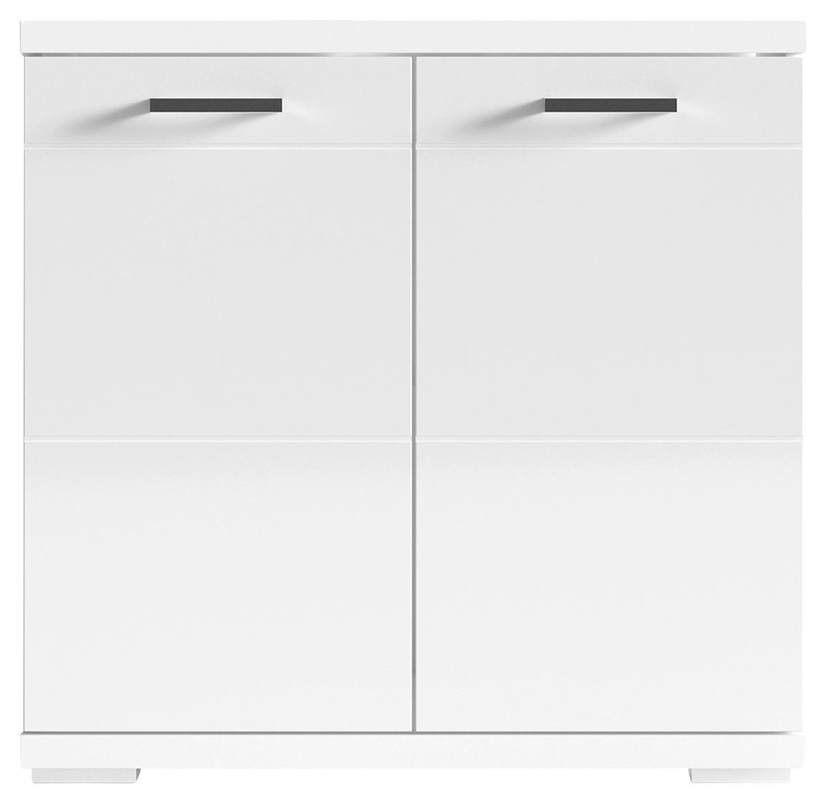 Waschbeckenunterschrank Nebraska B: 60 Cm Weiß - Chromfarben/Weiß Hochglanz, MODERN, Holzwerkstoff (60/59/31,5cm) - MID.YOU
