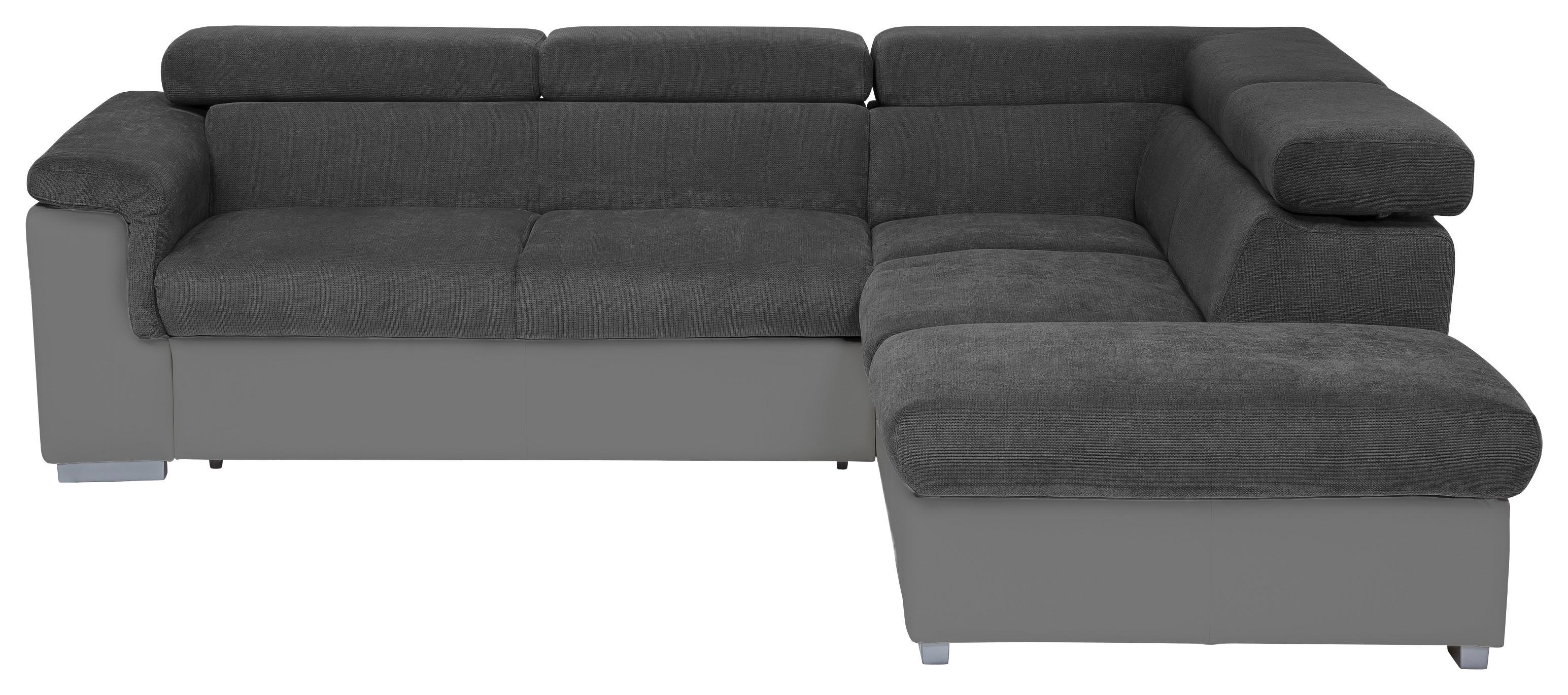 Ecksofa mit Schlaffunktion + Bettkasten Milla Schwarz/Fango - Fango/Schwarz, Basics, Holz/Textil (252/217cm) - MID.YOU