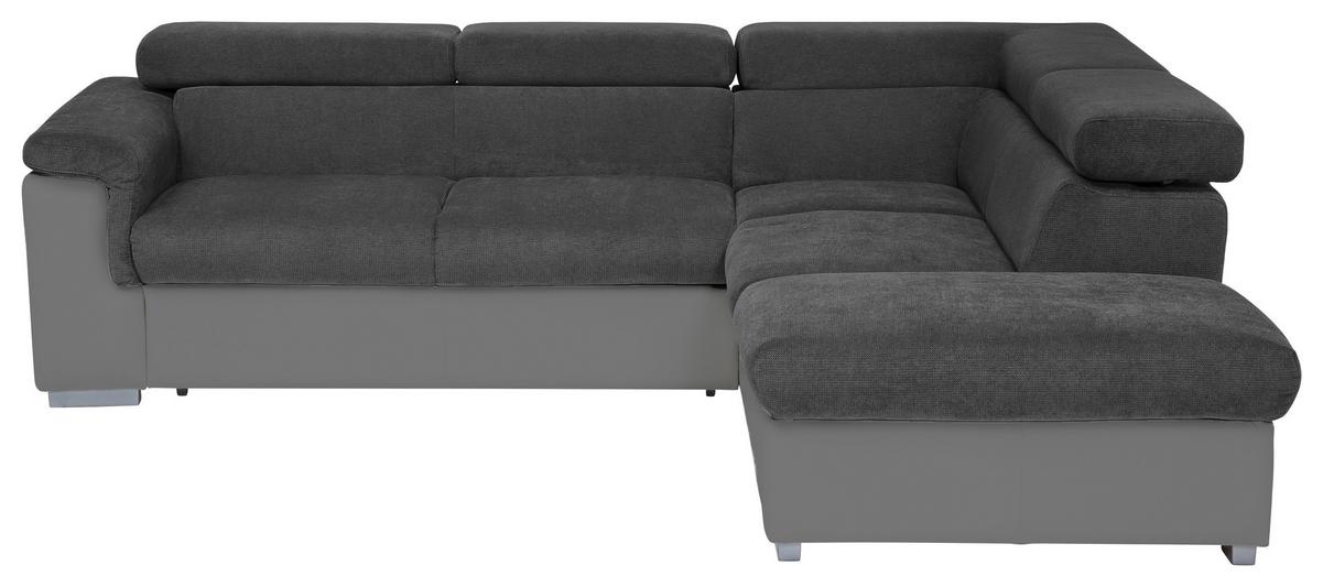 Ecksofa Mit Schlaffunktion + Bettkasten Milla Schwarz/fango - Fango/Schwarz, Basics, Holz/Textil (252/217cm) - MID.YOU