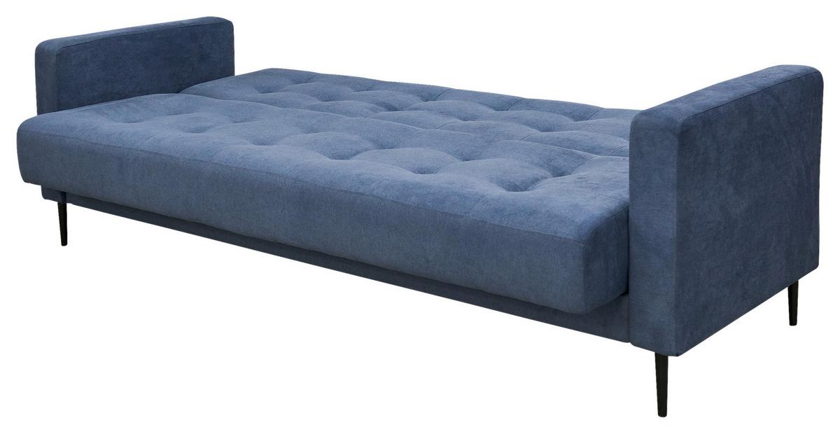 Schlafsofa Seattle Blau B: 223cm - Blau/Schwarz, Design, Textil (223/89/86cm) - P & B