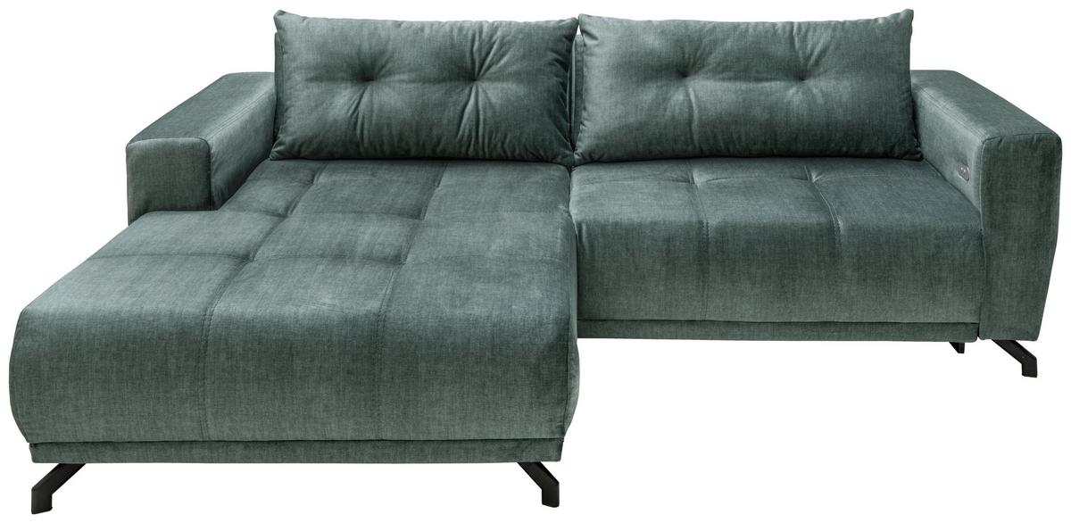 Ecksofa Restato, Blau S: 177x246 cm - Blau/Schwarz, MODERN, Textil (177/246cm) - MID.YOU