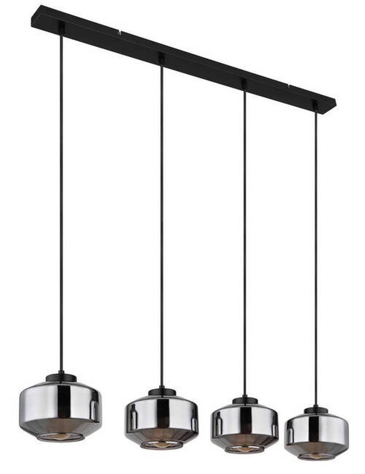 Hängeleuchte 15547-4h - Schwarz, Design, Glas/Metall (96/18/120cm) - Globo
