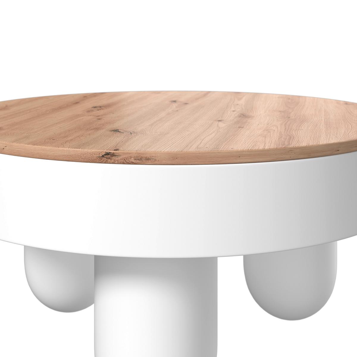 KONFERENČNÝ STOLÍK GABRIELLE - biela/farba duba, Modern, kompozitné drevo (80/80/42cm) - Bessagi Home