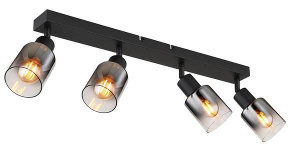 Strahler Timo 4-flammig Verstellbar Ø 7 Cm - Schwarz, MODERN, Glas/Metall (56/7/14cm) - Luca Bessoni