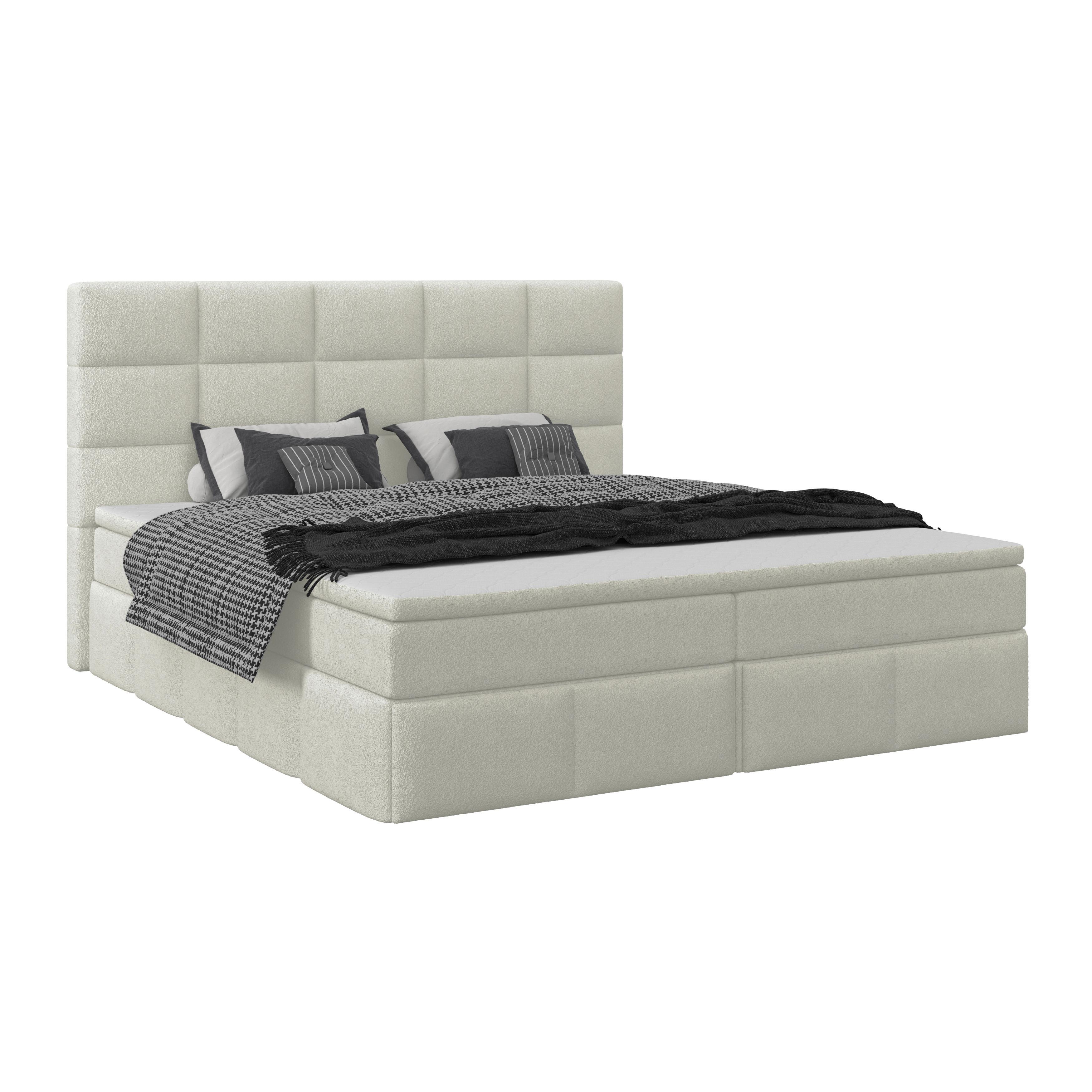 Polsterbett Alba Boucle Champagner,180x200 Cm - Champagner/Schwarz, Trend, Textil (180/200cm)