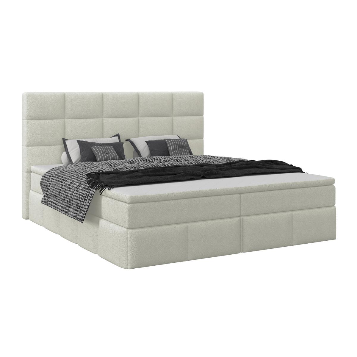 Polsterbett Alba Boucle Champagner, 160x200 cm - Champagner/Schwarz, Trend, Textil (160/200cm)