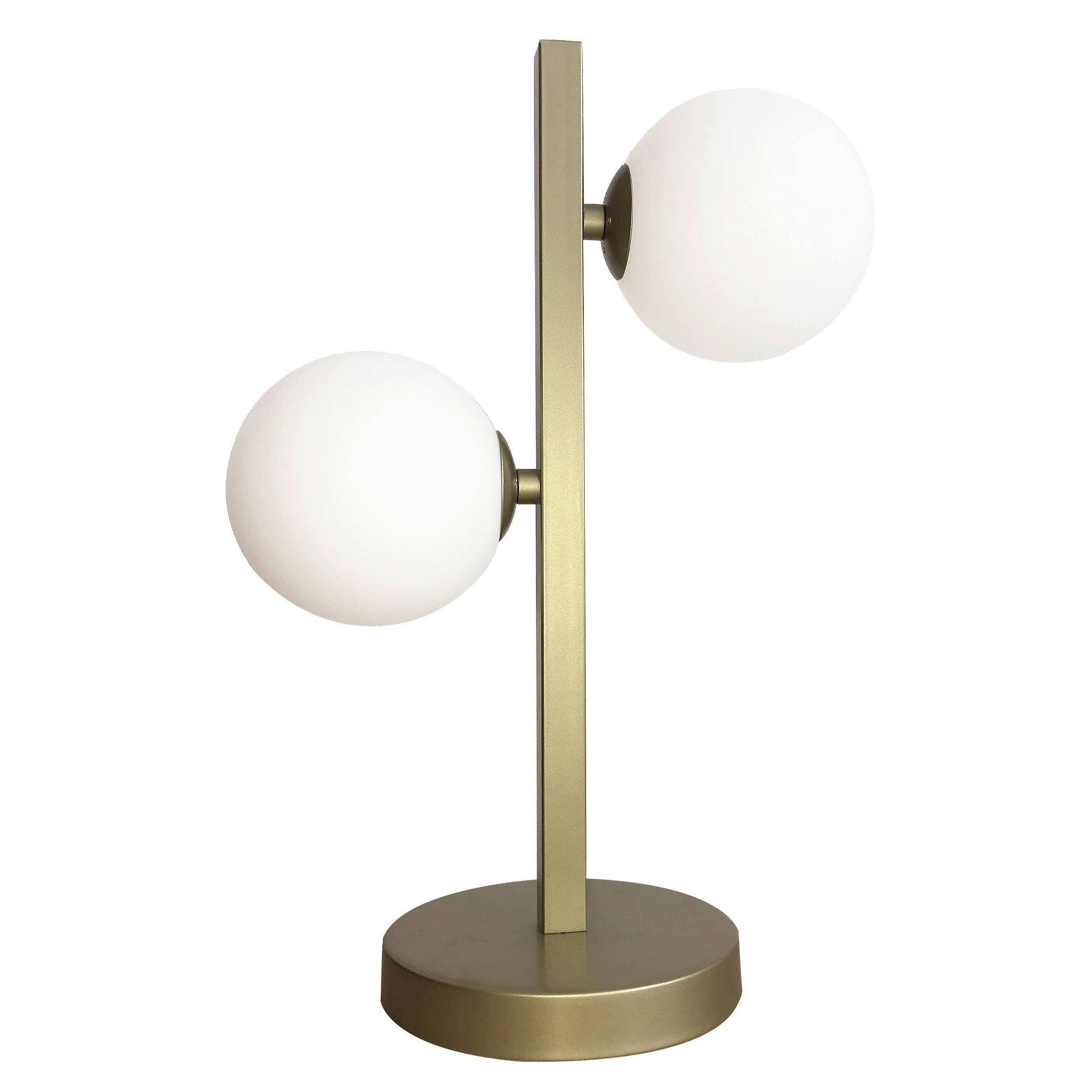 Tischleuchte 42-73433 - Messingfarben, KONVENTIONELL, Glas/Metall (28/16/42cm)