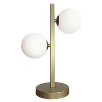 TISCHLEUCHTE 42-73433 - Messingfarben, KONVENTIONELL, Glas/Metall (28/16/42cm)