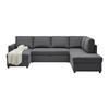 Sedací souprava MARTINA U, pravá, antracitový manšestr - černá/antracitová, Moderní, kov/dřevo (146/276/204cm) - Mömax