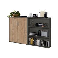 AKTENSCHRANK OFFICE EDITION-SW SET 1 NIEDR. - Eichefarben/Anthrazit, MODERN, Holzwerkstoff (168,8/113,6/33cm) - MID.YOU
