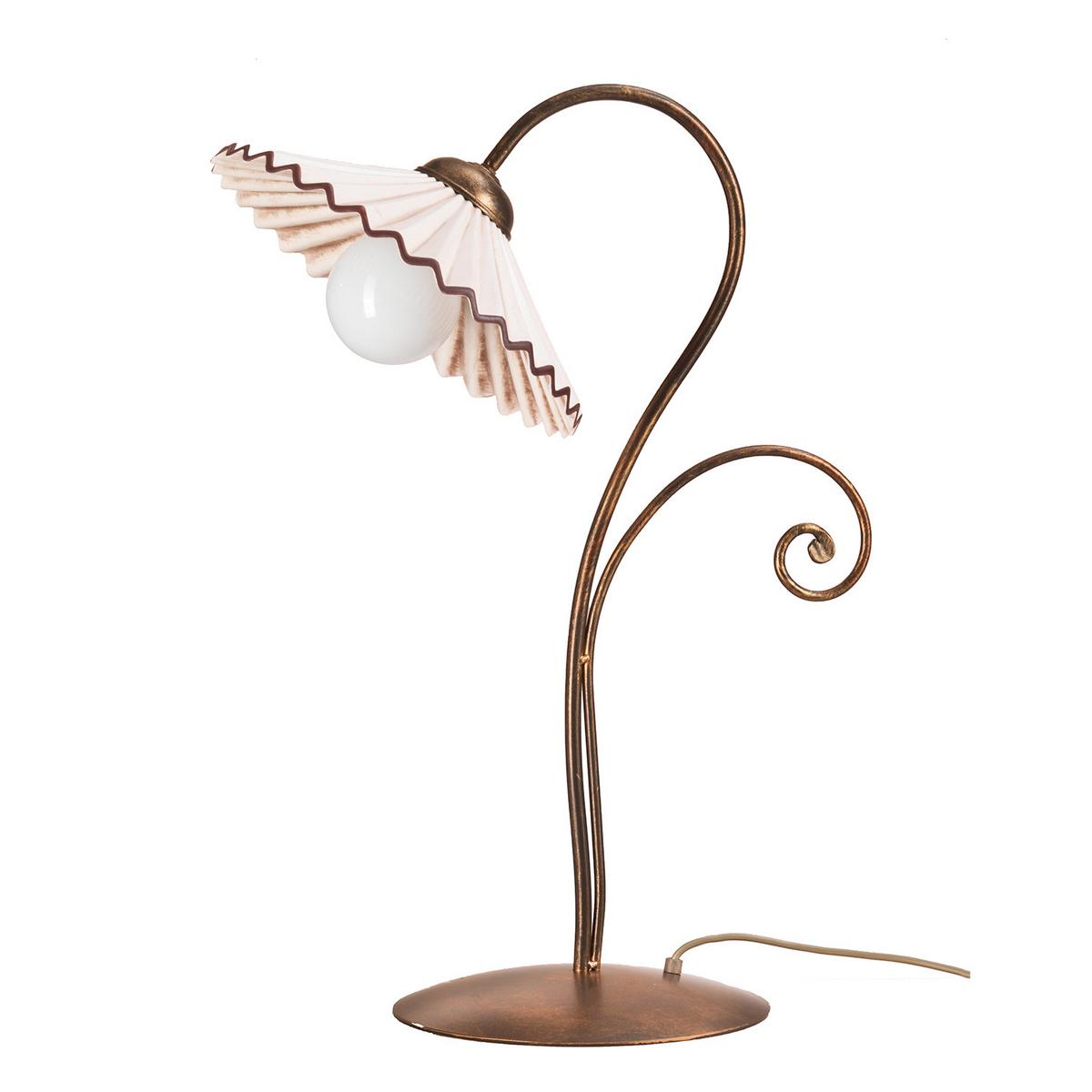 Tischleuchte 4257/lg - Bernsteinfarben/Bronzefarben, KONVENTIONELL, Keramik/Metall (40/40/70cm)