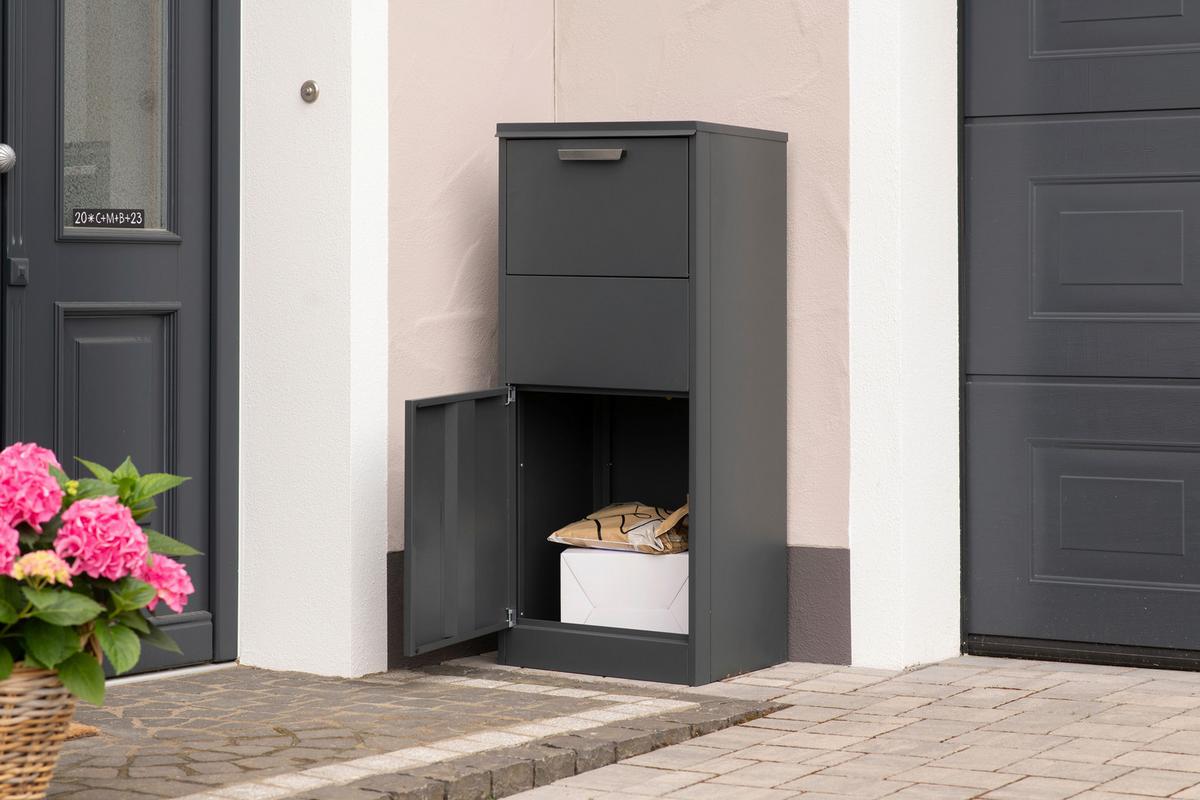 Paketbox Pepe - Anthrazit, KONVENTIONELL, Metall (39/50/114cm)