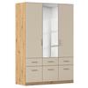 Kleiderschrank Celle Matt Champagner B: 136 Cm - Champagner/Eiche Artisan, Trend, Holzwerkstoff (136/197/54cm)